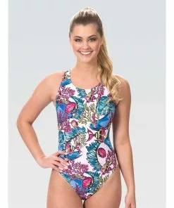 Dolfin Classics Women's Coral Reef Print One Piece Swimsuit Swimwear