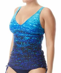 TYR Arctic V-Neck Women's Tankini: Blue Swimwear