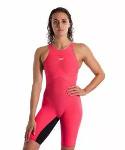 Speedo LZR Pure Valor Kneeskin Open Back- Red/Black Swimwear