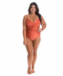 Swimwear Capriosca Rust Criss Cross One Piece 11 Swimwear Capriosca Rust Criss Cross One Piece