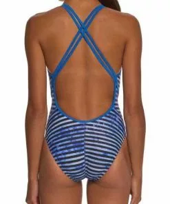 Swimwear Speedo Women's Pro LT Racing Stripe Volt Back One Piece Swimsuit