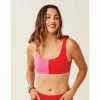 Carve Sandhaven Colorblock Top: Fuchsia W. Hot Red Swimwear