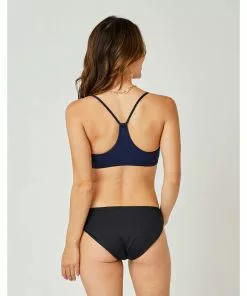 Carve St. Barth Reversible Bottom: Black/Navy Swimwear