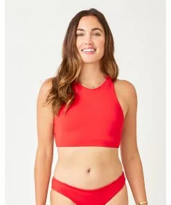 Carve Sanitas Reversible Top: Orchard/Hot Red Swimwear