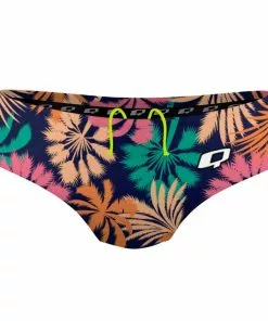 Q Swimwear Blue Palm Brief