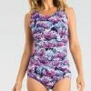 Dolfin Aquashape Lotus Print Conservative Lap Suit Swimwear