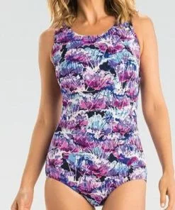 Dolfin Aquashape Lotus Print Conservative Lap Suit Swimwear
