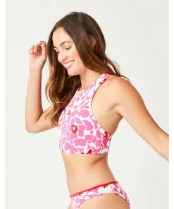 Carve Sanitas Reversible Top: Orchard/Hot Red Swimwear