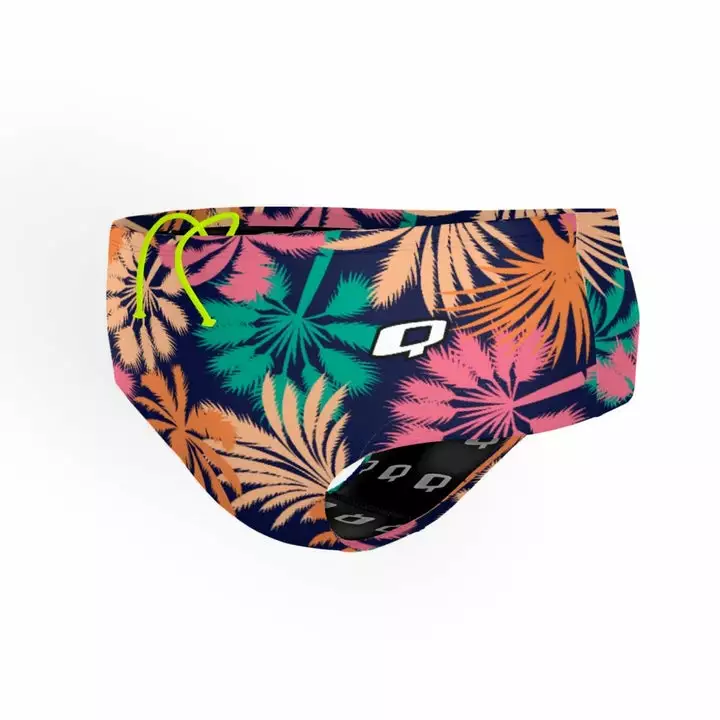 Q Swimwear Blue Palm Brief 4 Q Swimwear Blue Palm Brief