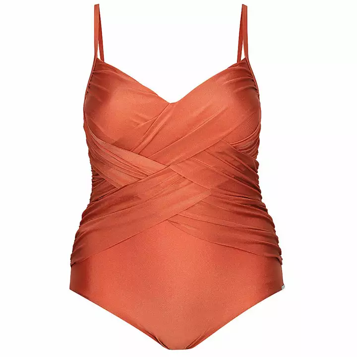 Swimwear Capriosca Rust Criss Cross One Piece 3 Swimwear Capriosca Rust Criss Cross One Piece