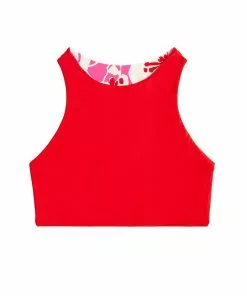Carve Sanitas Reversible Top: Orchard/Hot Red Swimwear