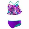 Speedo Girls Jungle Floral Ruffle Purple 2-PC 2 Speedo Girls Jungle Floral Ruffle Purple 2-PC