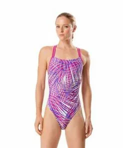 Speedo Electric Palm Volt Back One Piece