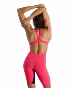 Speedo LZR Pure Valor Kneeskin Open Back- Red/Black Swimwear