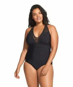 Speedo Mesh V-Neck One Piece