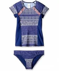 Roxy Girls' Pop Neon S/S Lycra Rashguard Set