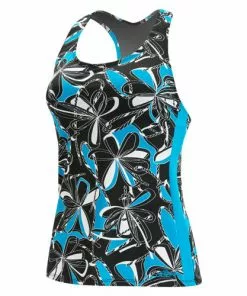 Dolfin Aquashape Knotty Flowers Racerback Tankini Top Swimwear