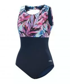 Dolfin Aquashape Wysteria High Neck Clasp Back One Piece Swimsuit Aquatic Fitness