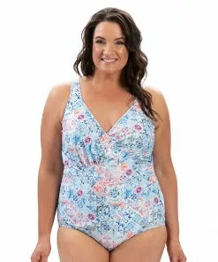 Dolfin Aquatic Fitness Aquashape Women's Almafi Moderate Ruched Front One Piece Swimsuit