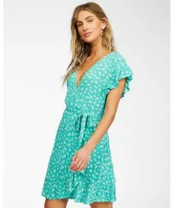 Billabong Wrap And Roll Woven Wrap Dress