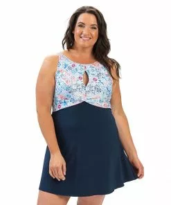 Aquatic Fitness Dolfin Aquashape Almafi Knot Front Swim Dress 10 Aquatic Fitness Dolfin Aquashape Almafi Knot Front Swim Dress