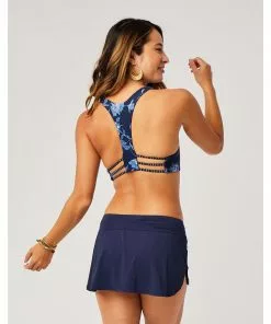 Womens Fashion Swimwear Carve Makaha Skirt- Navy
