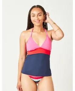 Carve Dahlia Tankini: Fuchsia W. Navy Swimwear
