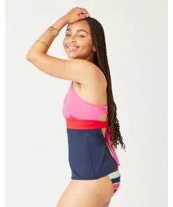 Carve Dahlia Tankini: Fuchsia W. Navy Swimwear