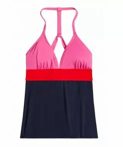 Carve Dahlia Tankini: Fuchsia W. Navy Swimwear