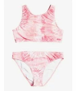 Kid's New Arrivals Roxy Girls 7-16 Colors Reflection Crop Top Bikini Set