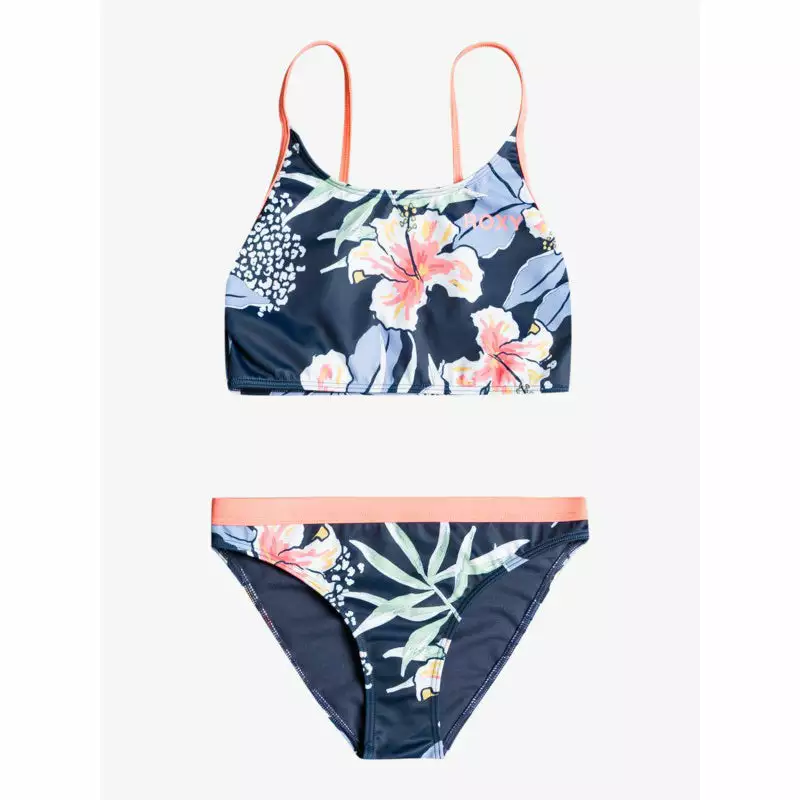Kid's New Arrivals Roxy Girls 7-16 Summer Good Wave Crop Top Bikini Set 3 Kid's New Arrivals Roxy Girls 7-16 Summer Good Wave Crop Top Bikini Set