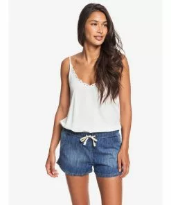 Roxy Go To The Beach Elasticized Denim Shorts Swimwear
