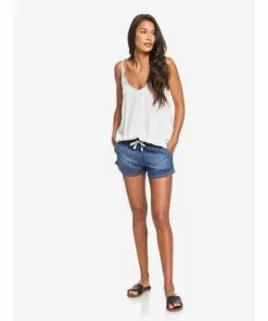 Roxy Go To The Beach Elasticized Denim Shorts Swimwear