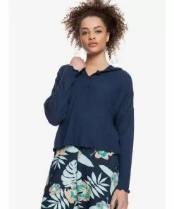 Tops Roxy Cozy Day Long Sleeve Rib Knit Hoodie