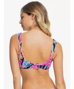 Roxy Tropical Oasis Smocked Bralette Bikini Top Missy Swimwear