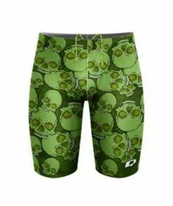 Q Swimwear Green Skulls Jammer