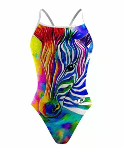 Q Swimwear Zebra Wonderland Sunback Tank