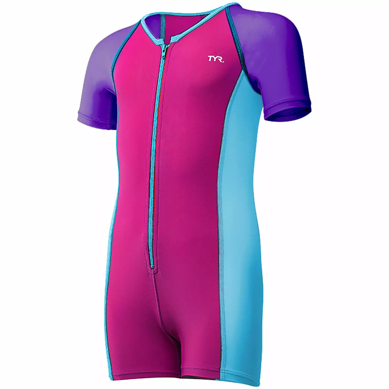 TYR Girls Solid Thermal Suit- Purple/Pink 3 TYR Girls Solid Thermal Suit- Purple/Pink