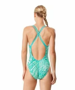 Speedo Electric Palm Volt Back One Piece